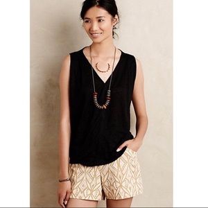 Anthropologie Amadi Linen Gina Black Tank Top S